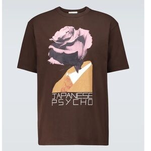 UNDERCOVER Japanese Psycho rose graphic tee shirt size 2 chocolate brown cotton